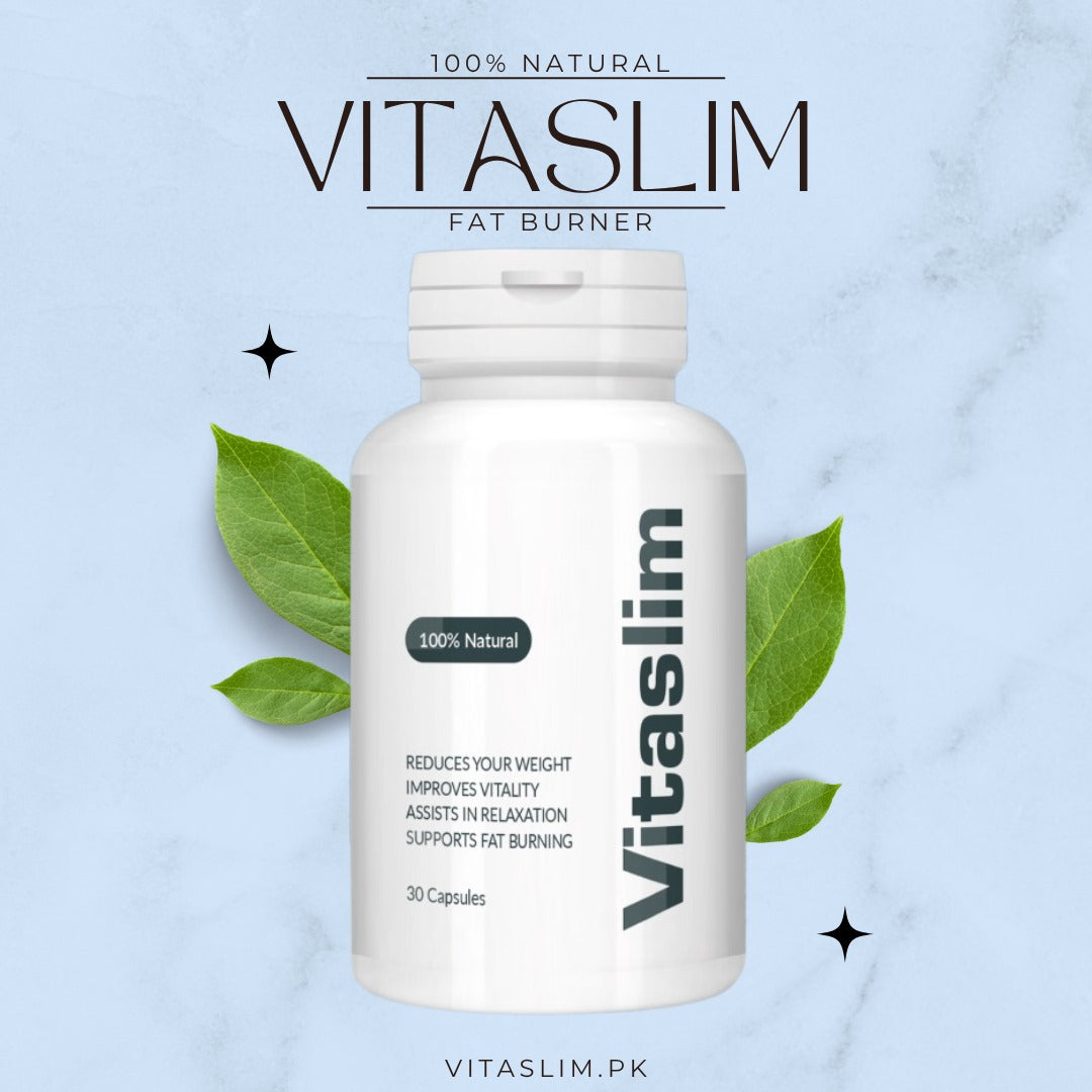 VitaSlim 100% Natural Weight Loss Capsules | Fat Burning, Vitality Boost & Relaxation Support Supplement – 30 Capsules